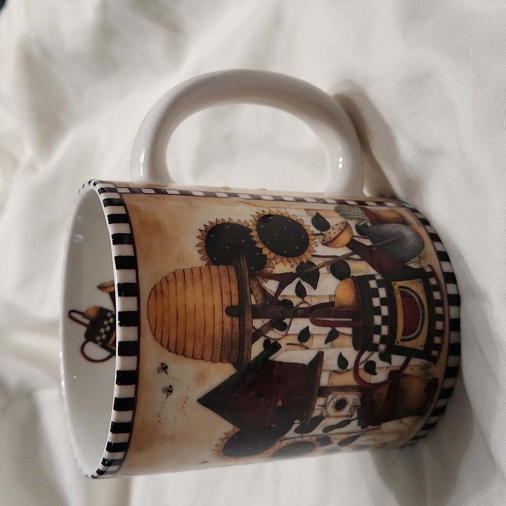 Vintage AMCAL Debbie Mumm  Art Coffee Mug Summer Garden Mug